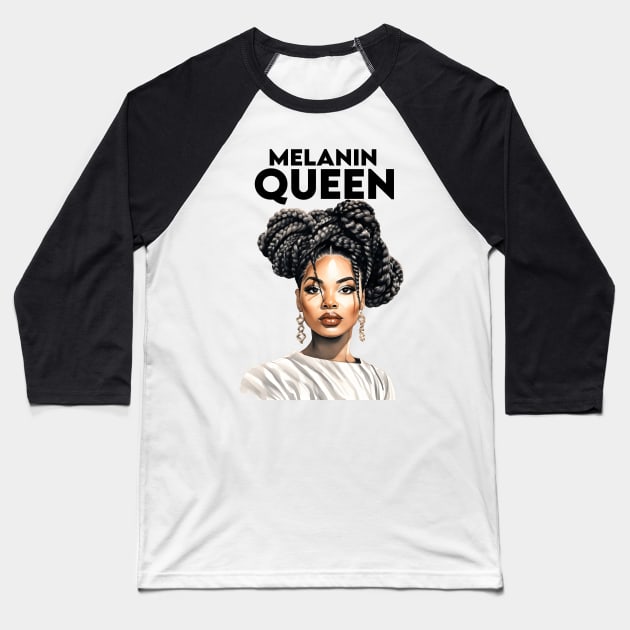 Melanin Queen Afrocentric Baseball T-Shirt by Merchweaver